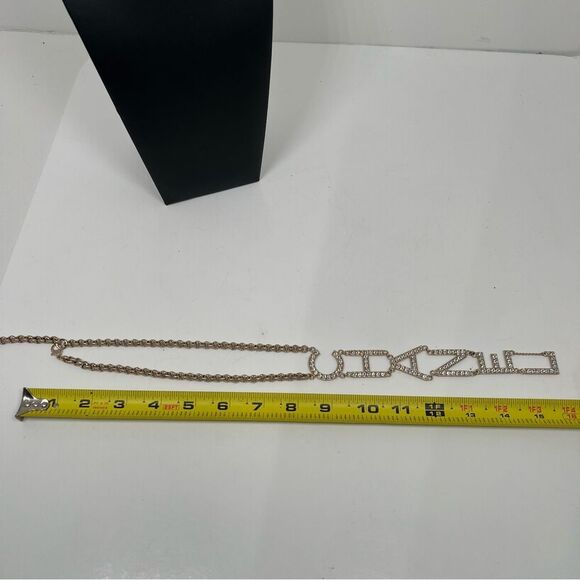 Crystal CHANEL Logo Runway Drop Necklace - Picture 8 of 8